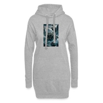 Blocage du Kraken gelé - Sweat-shirt à capuche long Femme - gris chiné - Devant