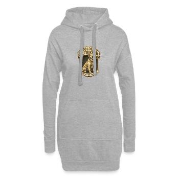 Golden Retriever Vintage Design – Herz aus Gold - Hoodie-Kleid - Grau meliert - Vorne