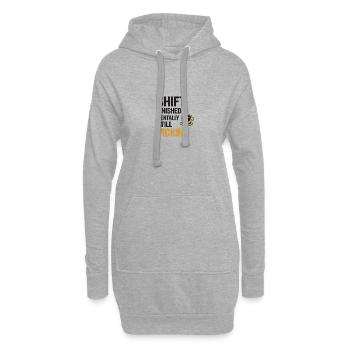 Shift terminé, toujours en train de gratter mentalement - Sweat-shirt à capuche long Femme - gris chiné - Devant