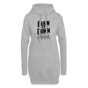 Brenn es nieder - Hoodie-Kleid - Grau meliert - Vorne
