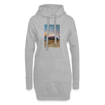 Horizon du camion Earth Arc - Sweat-shirt à capuche long Femme - gris chiné - Devant