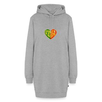 Pop Art du drapeau du cœur du Portugal - Sweat-shirt à capuche long Femme - gris chiné - Devant