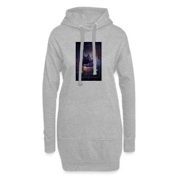 Couronne Cosmique - Sweat-shirt à capuche long Femme - gris chiné - Devant