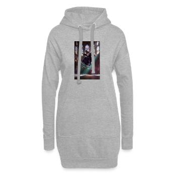 Nonnen-Skater im fleckigen Licht - Hoodie-Kleid - Grau meliert - Vorne