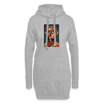 Retro Futuristischer Flieger-Avatar - Hoodie-Kleid - Grau meliert - Vorne