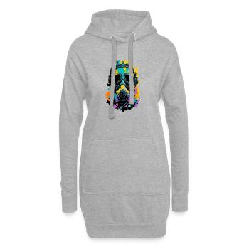 Neon-Spritzgasmaske - Hoodie-Kleid - Grau meliert - Vorne