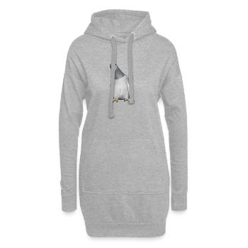 Aquarell Taube auf Schwarz - Hoodie-Kleid - Grau meliert - Vorne