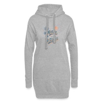 Miami YaTuSabes Retro Palmen - Hoodie-Kleid - Grau meliert - Vorne