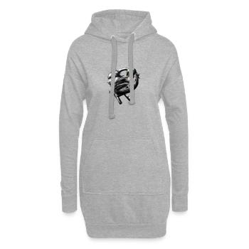 huriya création - Sweat-shirt à capuche long Femme - gris chiné - Devant