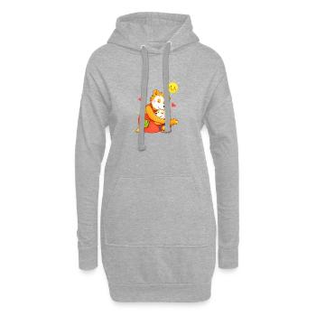 L’amour de la mère du chien câlin sous le soleil - Sweat-shirt à capuche long Femme - gris chiné - Devant
