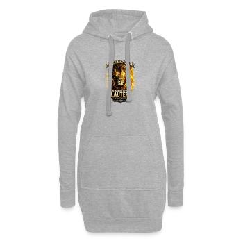 Der Schmerz ist Laut. Mein Wille ist lauter - Hoodie-Kleid - Grau meliert - Vorne