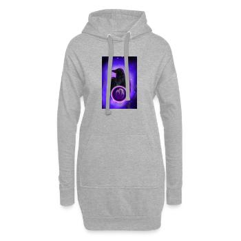 Corbeau dans l’Orbe Néon - Sweat-shirt à capuche long Femme - gris chiné - Devant