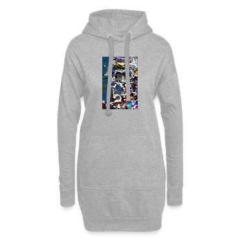 caché - Sweat-shirt à capuche long Femme - gris chiné - Devant