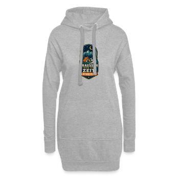 Draußen wird aus Zeit Erinnerung – Camping - Hoodie-Kleid - Grau meliert - Vorne