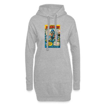 Der Schwimmer – nur noch eine Bahn - Hoodie-Kleid - Grau meliert - Vorne