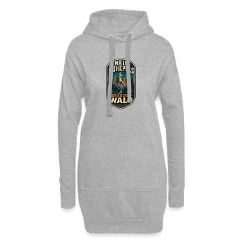 Mein Ruhepuls braucht Wald - Hoodie-Kleid - Grau meliert - Vorne