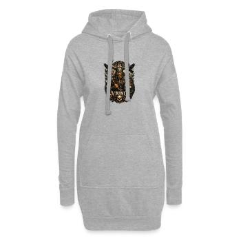 Guerrier viking avec des crânes - Sweat-shirt à capuche long Femme - gris chiné - Devant