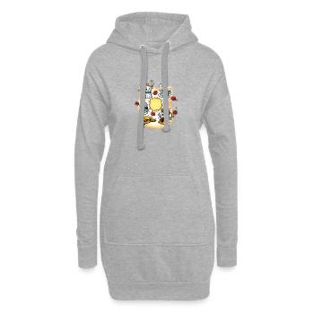Cosmos du café de la joie matinale - Sweat-shirt à capuche long Femme - gris chiné - Devant