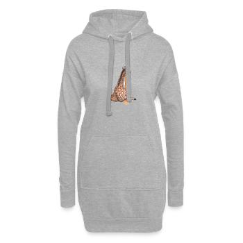 Amie girafe sur un tronc d’arbre Aquarelle - Sweat-shirt à capuche long Femme - gris chiné - Devant