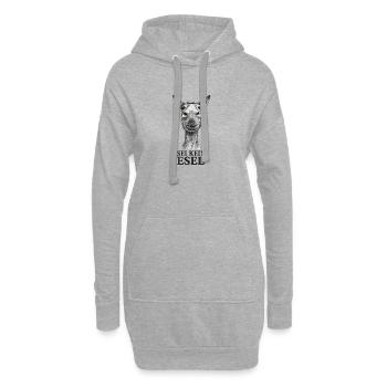 Sei Kein Esel – Karikatur - Hoodie-Kleid - Grau meliert - Vorne