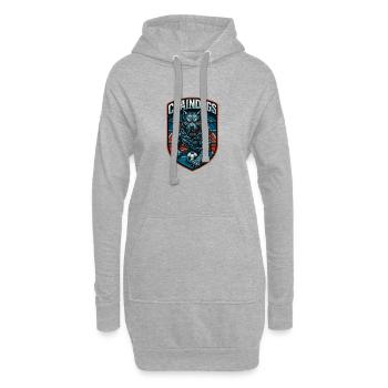 Hundeketten-Fußballabzeichen - Hoodie-Kleid - Grau meliert - Vorne