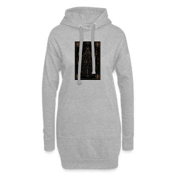 Mondhexe  - Hoodie-Kleid - Grau meliert - Vorne