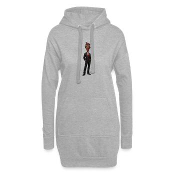 Surreales Anzugportrait mit Farbmaske - Hoodie-Kleid - Grau meliert - Vorne