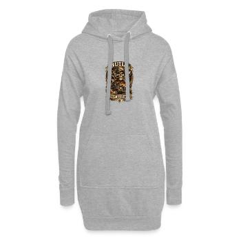 Gebaut Nicht Gekauft: Schädel Truck - Hoodie-Kleid - Grau meliert - Vorne