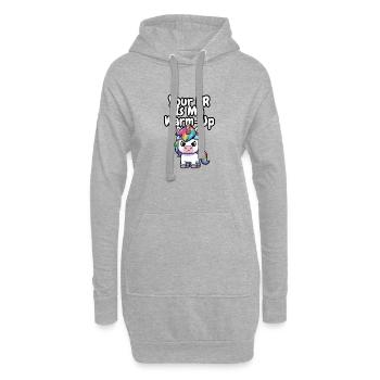 Aufwärm-Einhorn-PR - Hoodie-Kleid - Grau meliert - Vorne