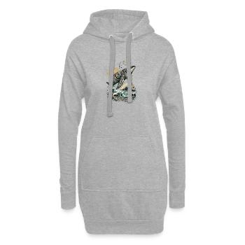 Mana-Wal – Geist des Pazifiks - Hoodie-Kleid - Grau meliert - Vorne