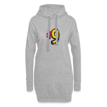 Neuf Graffiti Néon - Sweat-shirt à capuche long Femme - gris chiné - Devant