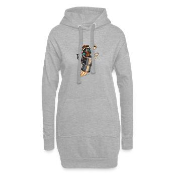 Kaffee Raketen-Waschbär - Hoodie-Kleid - Grau meliert - Vorne