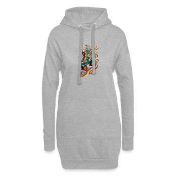 Blumenroller Skateskunst - Hoodie-Kleid - Grau meliert - Vorne