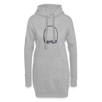 Black cap - Hoodie Dress - heather grey - Front