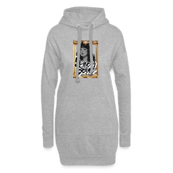 Framed Graffiti Glam Portrait - Hoodie Dress - heather grey - Front
