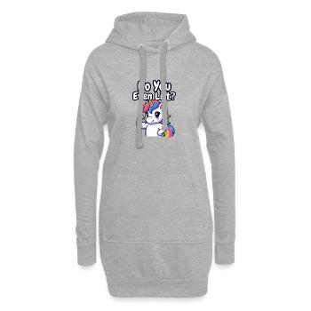 Unicorn Gym, hebst du überhaupt Gewichte? - Hoodie-Kleid - Grau meliert - Vorne