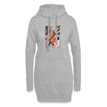 Attrapez-le quand même – Saut dynamique du chat Bengal - Sweat-shirt à capuche long Femme - gris chiné - Devant