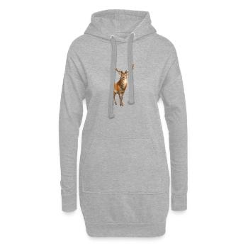 Aquarelle de cerf de forêt - Sweat-shirt à capuche long Femme - gris chiné - Devant