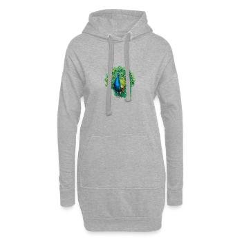 Magnificent peacock - Hoodie Dress - heather grey - Front