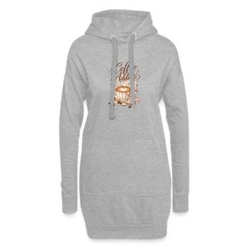 Accro au café coquette - Sweat-shirt à capuche long Femme - gris chiné - Devant