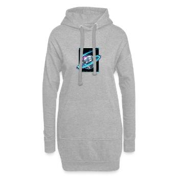 L’orbe néon de Saturne - Sweat-shirt à capuche long Femme - gris chiné - Devant