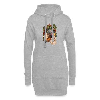 Poupées sur des ficelles - Sweat-shirt à capuche long Femme - gris chiné - Devant