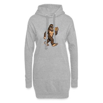 Sasquatch Mange Pizza - Sweat-shirt à capuche long Femme - gris chiné - Devant