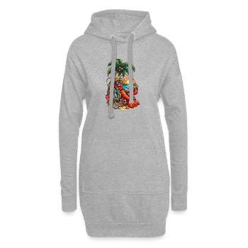 Homard hawaïen sur la plage - Sweat-shirt à capuche long Femme - gris chiné - Devant