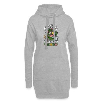 Jardin creusant - Sweat-shirt à capuche long Femme - gris chiné - Devant