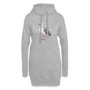 Mouette - Sweat-shirt à capuche long Femme - gris chiné - Devant