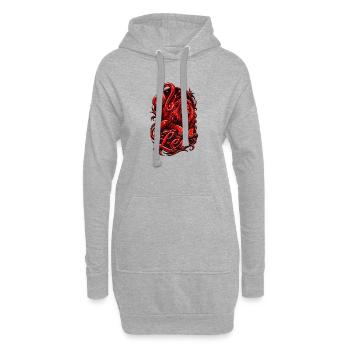 Couronne du zodiaque Lion Rouge Lion - Sweat-shirt à capuche long Femme - gris chiné - Devant