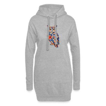 PatchworkOwl Blaze of Colors - Sweat-shirt à capuche long Femme - gris chiné - Devant