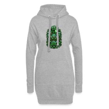 Emblème du zodiaque du Cancer d’Émeraude - Sweat-shirt à capuche long Femme - gris chiné - Devant