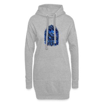 Blauer Skorpion-Tierkreiswappen - Hoodie-Kleid - Grau meliert - Vorne